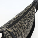 Christian Dior Trotter Canvas Shoulder Bag Black Silver Auth ti3506-6