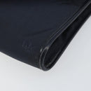 Christian Dior Chain Shoulder Bag Canvas Navy Gold Auth ti3507-10