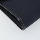 Christian Dior Chain Shoulder Bag Canvas Navy Gold Auth ti3507-11