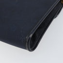 Christian Dior Chain Shoulder Bag Canvas Navy Gold Auth ti3507-12