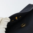 Christian Dior Chain Shoulder Bag Canvas Navy Gold Auth ti3507-15