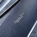 Christian Dior Chain Shoulder Bag Canvas Navy Gold Auth ti3507-18