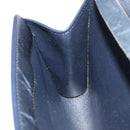 Christian Dior Chain Shoulder Bag Canvas Navy Gold Auth ti3507-21