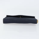 Christian Dior Chain Shoulder Bag Canvas Navy Gold Auth ti3507-9