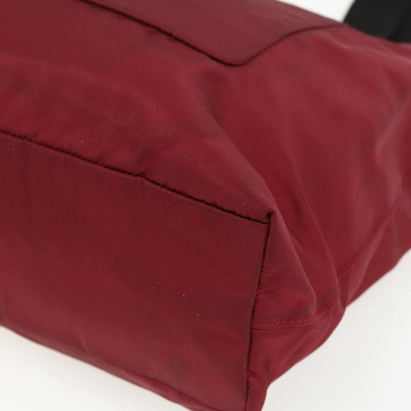 PRADA Sports Tote Bag Nylon Red Silver Auth ti3508