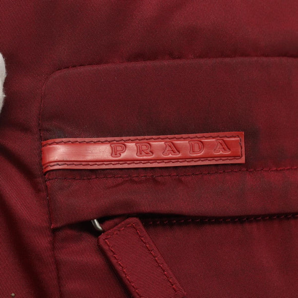 PRADA Sports Tote Bag Nylon Red Silver Auth ti3508