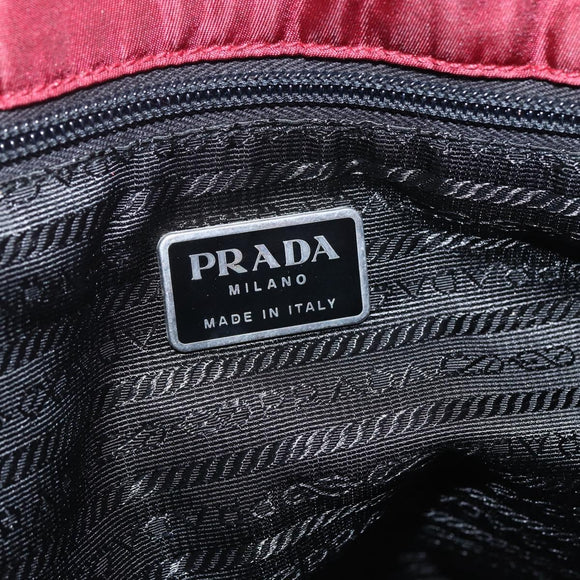 PRADA Sports Tote Bag Nylon Red Silver Auth ti3508