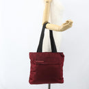PRADA Sports Tote Bag Nylon Red Silver Auth ti3508-26