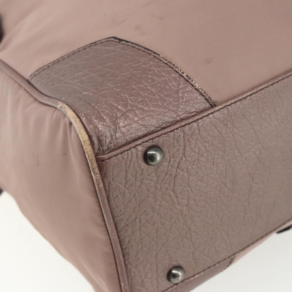 BURBERRY Shoulder Bag Nylon Pink Silver Auth ti3509