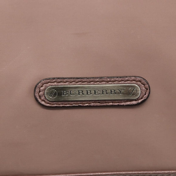 BURBERRY Shoulder Bag Nylon Pink Silver Auth ti3509