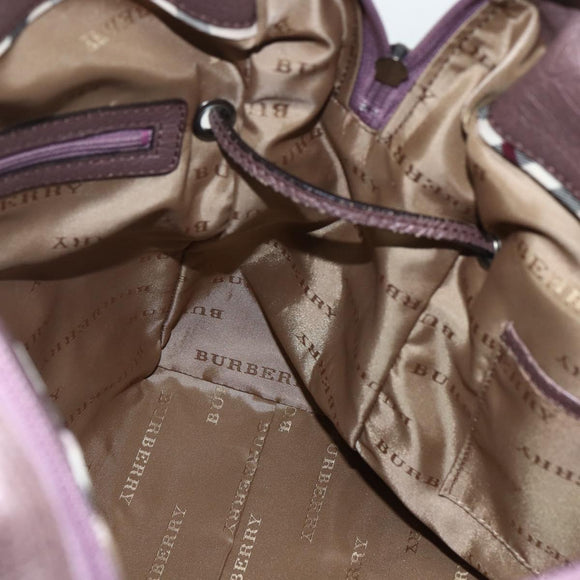 BURBERRY Shoulder Bag Nylon Pink Silver Auth ti3509