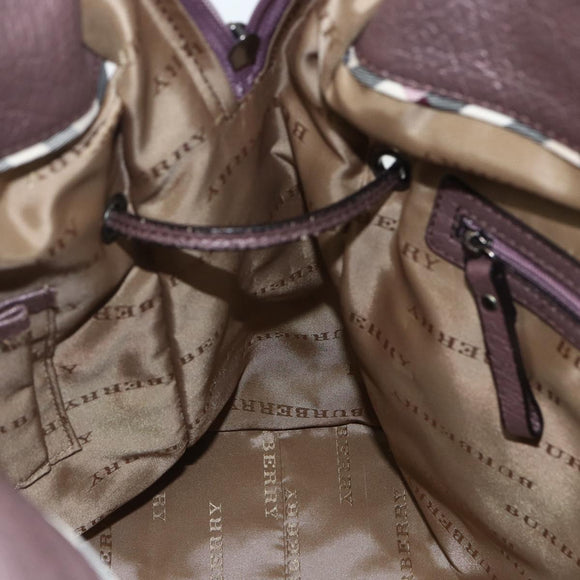 BURBERRY Shoulder Bag Nylon Pink Silver Auth ti3509