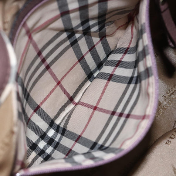 BURBERRY Shoulder Bag Nylon Pink Silver Auth ti3509