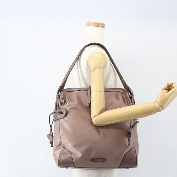 BURBERRY Shoulder Bag Nylon Pink Silver Auth ti3509