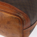 CELINE Macadam Canvas Shoulder Bag PVC Leather Brown Gold Auth ti3510-15