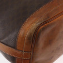 CELINE Macadam Canvas Shoulder Bag PVC Leather Brown Gold Auth ti3510-16