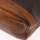 CELINE Macadam Canvas Shoulder Bag PVC Leather Brown Gold Auth ti3510-17