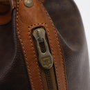 CELINE Macadam Canvas Shoulder Bag PVC Leather Brown Gold Auth ti3510-18