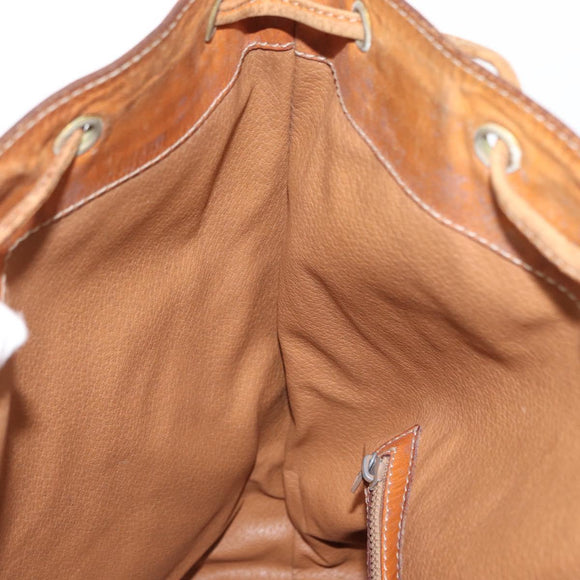 CELINE Macadam Canvas Shoulder Bag PVC Leather Brown Gold Auth ti3510