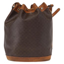 CELINE Macadam Canvas Shoulder Bag PVC Leather Brown Gold Auth ti3510-2