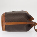 CELINE Macadam Canvas Shoulder Bag PVC Leather Brown Gold Auth ti3510-3