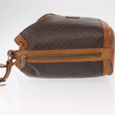 CELINE Macadam Canvas Shoulder Bag PVC Leather Brown Gold Auth ti3510-4