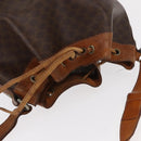 CELINE Macadam Canvas Shoulder Bag PVC Leather Brown Gold Auth ti3510-6