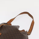 CELINE Macadam Canvas Shoulder Bag PVC Leather Brown Gold Auth ti3510-14