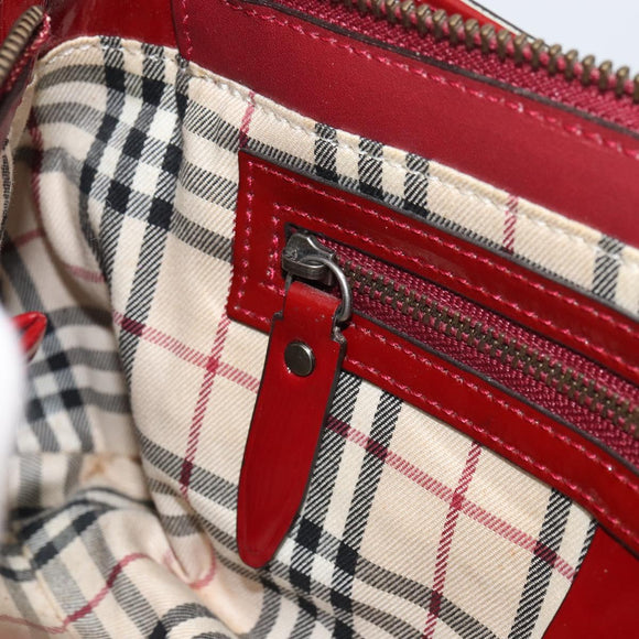 BURBERRY Shoulder Bag Patent leather Red Auth ti3511