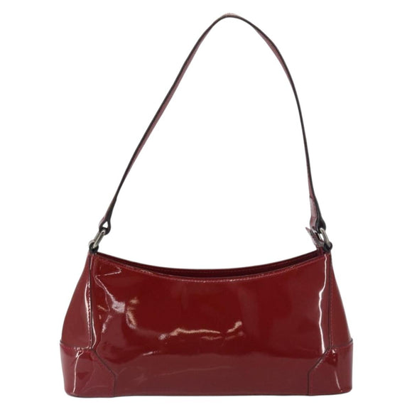 BURBERRY Shoulder Bag Patent leather Red Auth ti3511