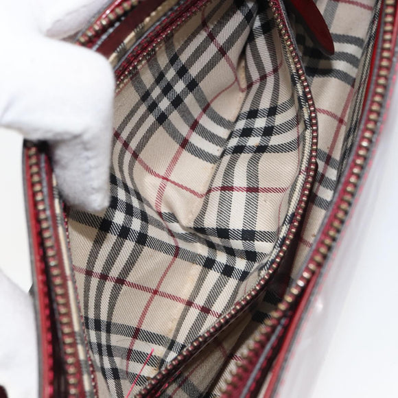 BURBERRY Shoulder Bag Patent leather Red Auth ti3511