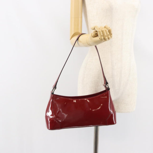 BURBERRY Shoulder Bag Patent leather Red Auth ti3511