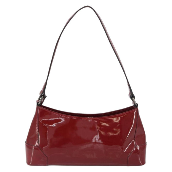 BURBERRY Shoulder Bag Patent leather Red Auth ti3511