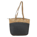 Christian Dior Honeycomb Canvas Tote Bag PVC Black Brown gold Auth ti3512-1
