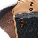 Christian Dior Honeycomb Canvas Tote Bag PVC Black Brown gold Auth ti3512-16