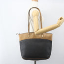 Christian Dior Honeycomb Canvas Tote Bag PVC Black Brown gold Auth ti3512-21