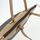 Christian Dior Honeycomb Canvas Tote Bag PVC Black Brown gold Auth ti3512-6