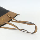 Christian Dior Honeycomb Canvas Tote Bag PVC Black Brown gold Auth ti3512-7