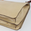 PRADA Chain Shoulder Bag Leather plastic Beige Auth ti3513-12