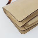 PRADA Chain Shoulder Bag Leather plastic Beige Auth ti3513-13