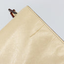 PRADA Chain Shoulder Bag Leather plastic Beige Auth ti3513-14