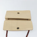 PRADA Chain Shoulder Bag Leather plastic Beige Auth ti3513-15