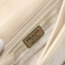 PRADA Chain Shoulder Bag Leather plastic Beige Auth ti3513-16
