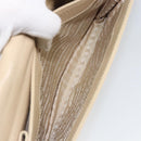 PRADA Chain Shoulder Bag Leather plastic Beige Auth ti3513-22