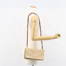 PRADA Chain Shoulder Bag Leather plastic Beige Auth ti3513-24