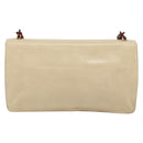 PRADA Chain Shoulder Bag Leather plastic Beige Auth ti3513-3