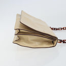 PRADA Chain Shoulder Bag Leather plastic Beige Auth ti3513-4