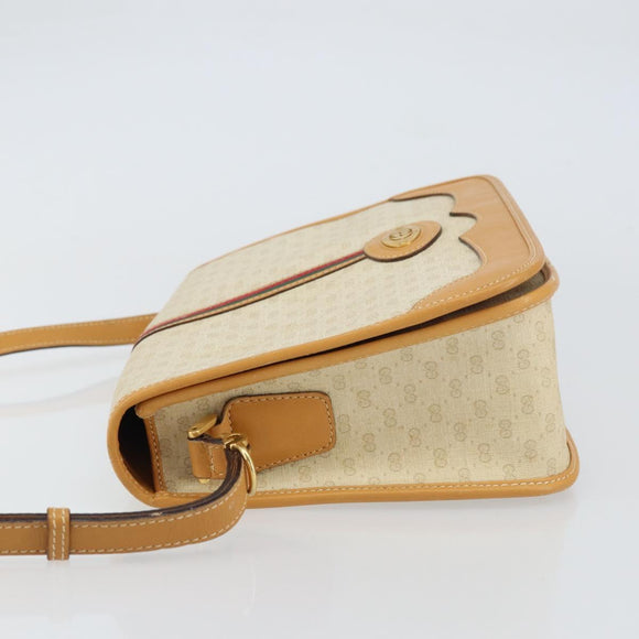 GUCCI Micro GG Supreme Web Sherry Line Bag PVC Beige 001 066 0551 Auth ti3514