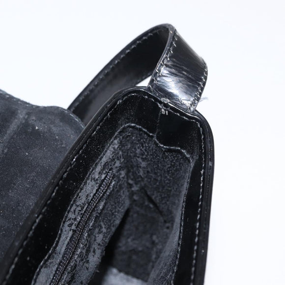 GUCCI Shoulder Bag Patent leather Black Gold 007 3444 0282 Auth ti3515