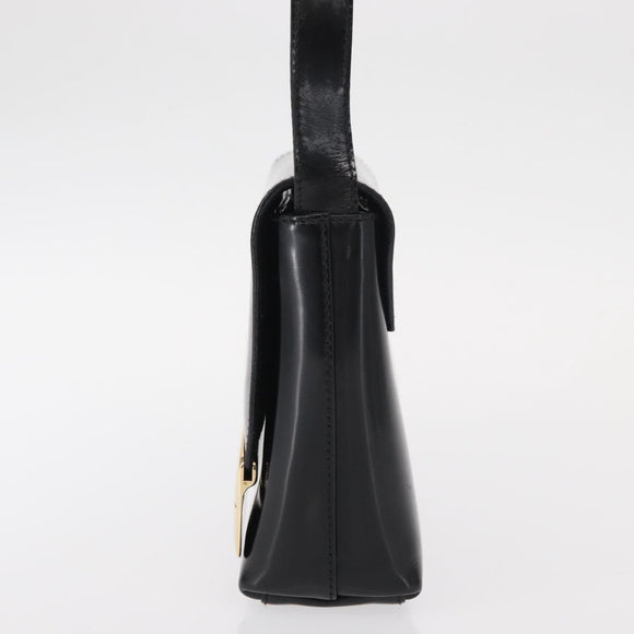 GUCCI Shoulder Bag Patent leather Black Gold 007 3444 0282 Auth ti3515